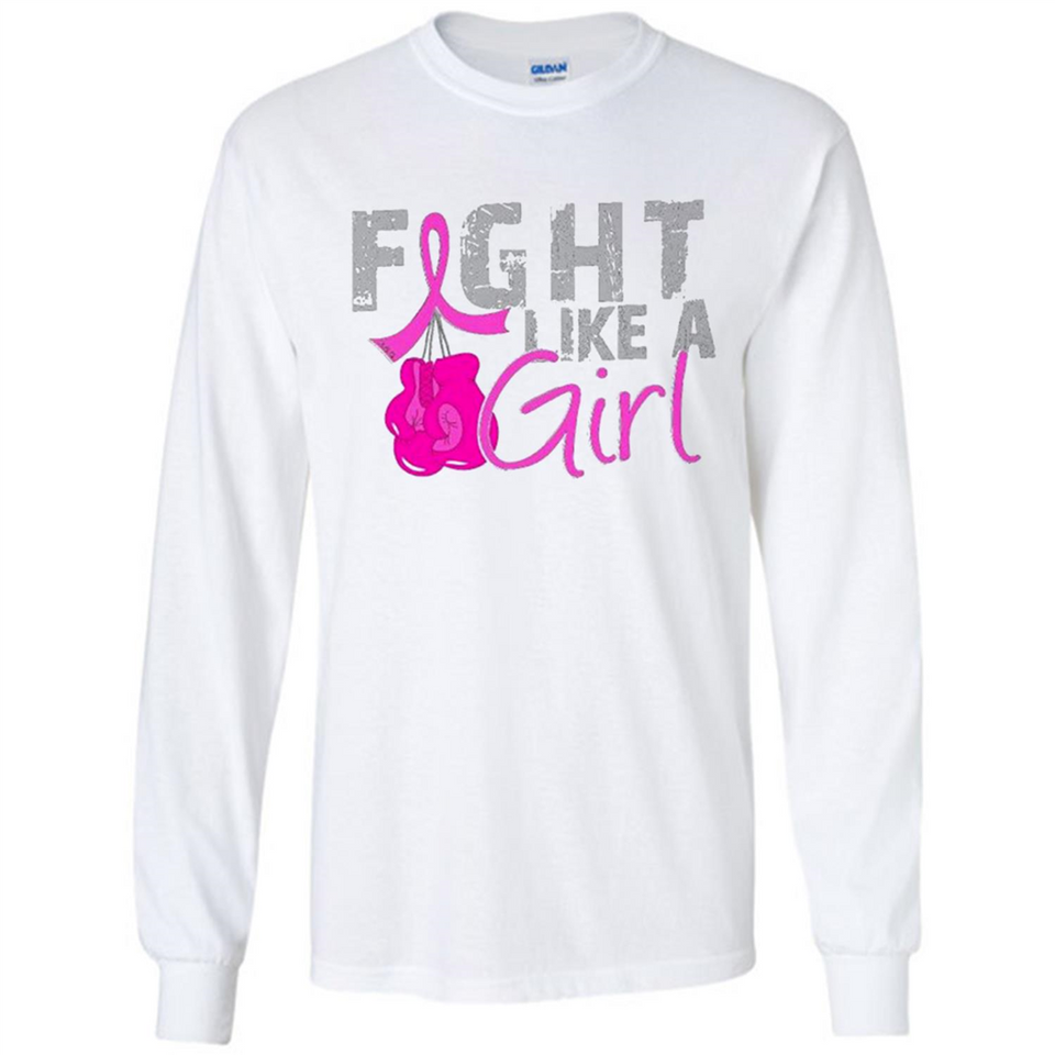 Fight Like A Girl Breast Cancer Awareness - Long Sleeve T-Shirt