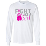 Fight Like A Girl Breast Cancer Awareness - Long Sleeve T-Shirt