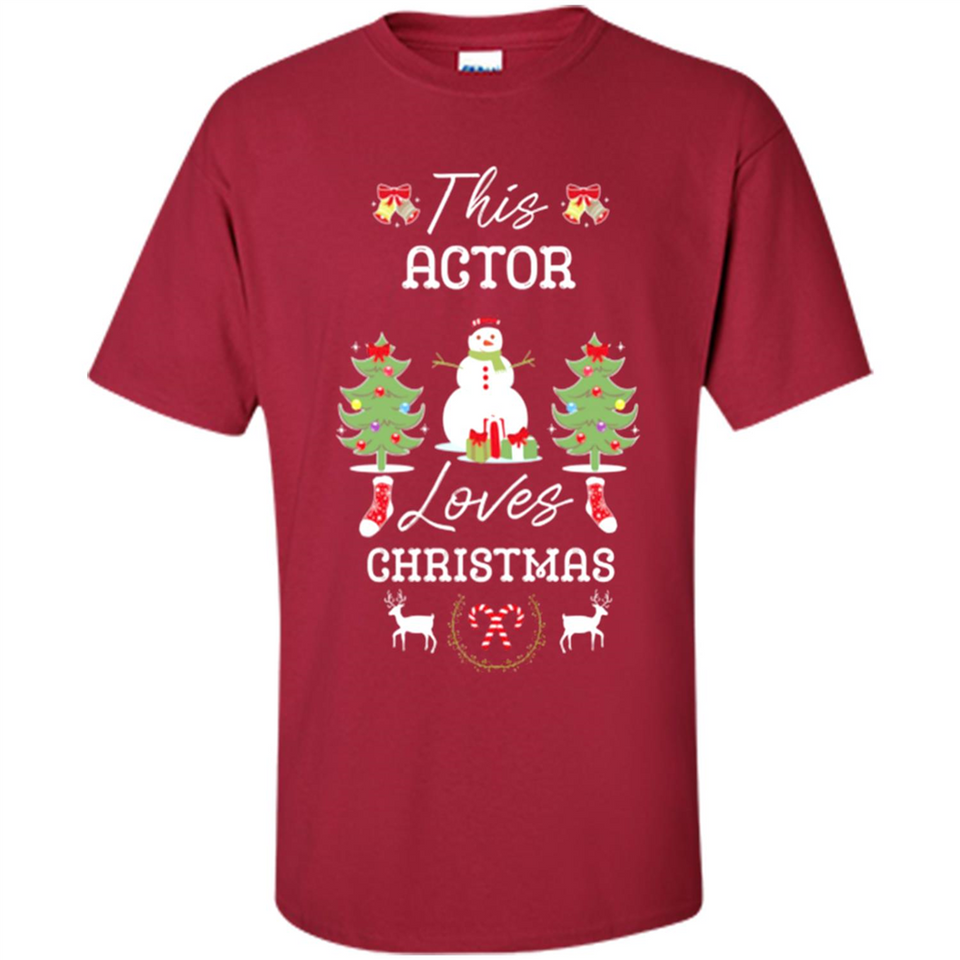 This Actor Loves Christmas Tree Shirt with Snowman