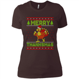 Merry Thankmas Ugly Xmas Thanksgiving Turkey Sweatshirt - Ladies' Boyfriend T-Shirt