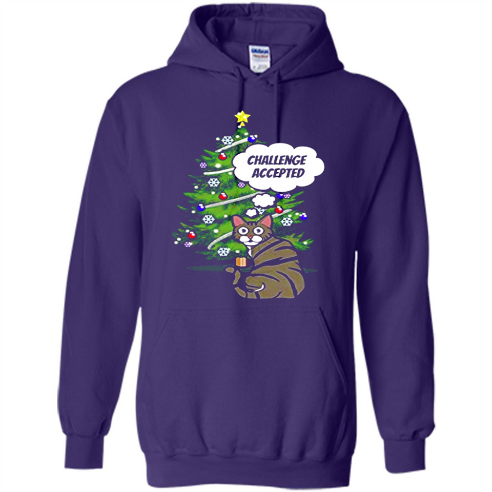 Christmas Tree Cat Long Sleeve Christmas Shirt for Cat Lover - Hoodie