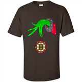 GRINCH HAND HOLDING BOSTON BRUINS GLITTER CHRISTMAS PINGPONG
