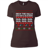 Nurse Christmas Deck The Hall Beta Blockers Sweatshirt - Ladies' Boyfriend T-Shirt