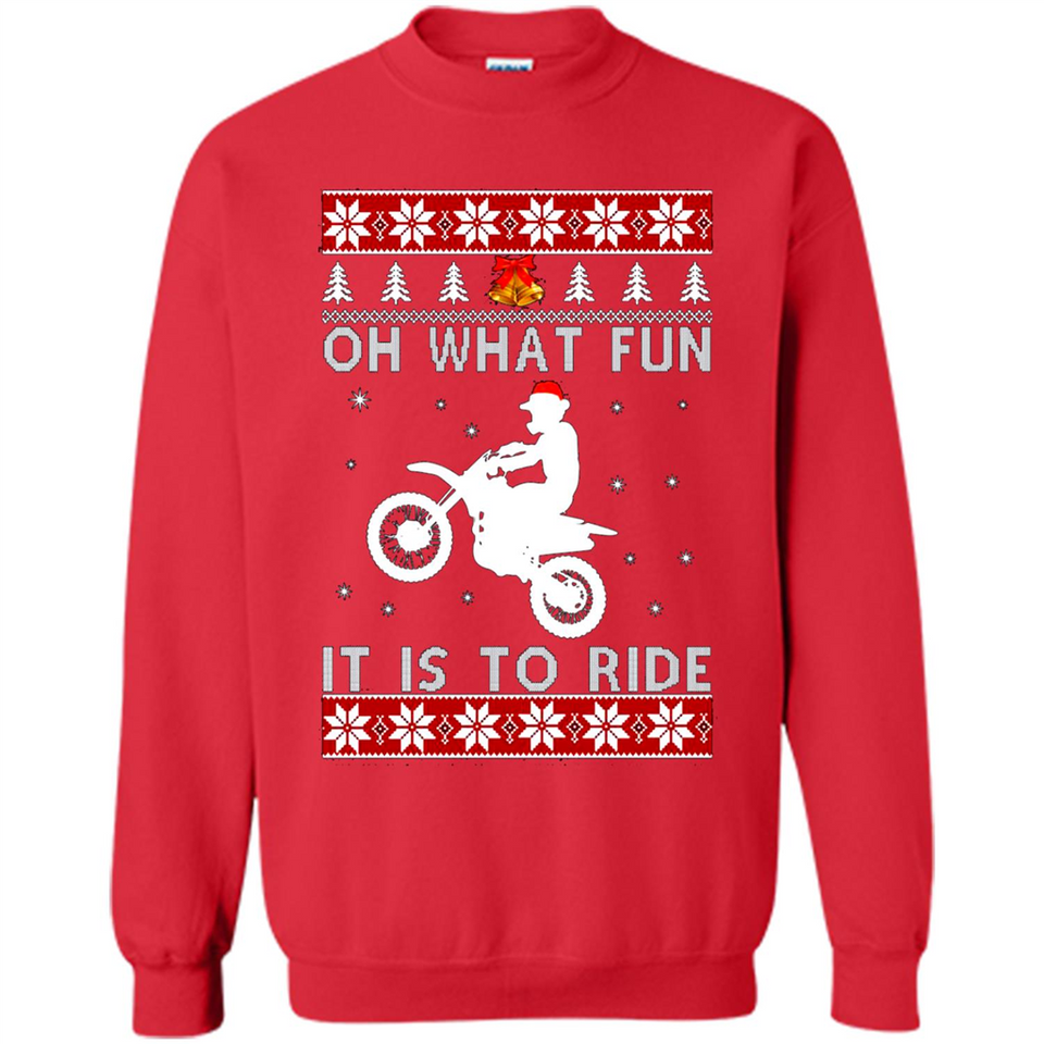 Motocross oh what fun it is to ride Christmas sweater PINGPONG