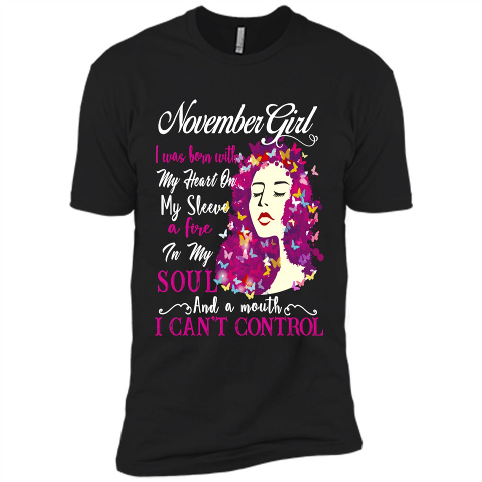 November Butterfly Girl - Premium Short Sleeve T-Shirt