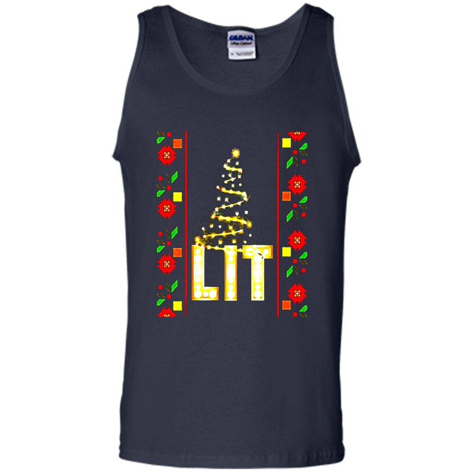 Funny Lets Get Lit Christmas Tree - Tank Top
