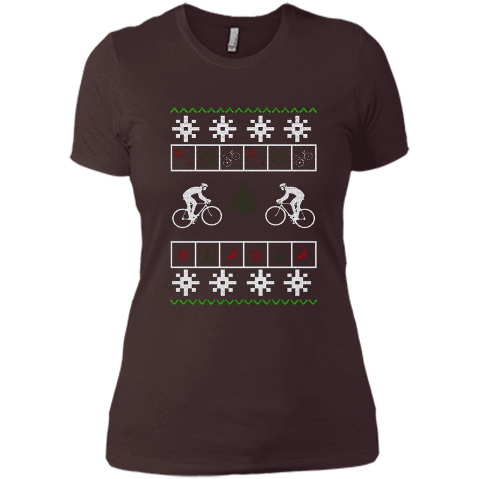Christmas Ugly Sweater Cycling - Best Ugly Christmas Sweater - Ladies' Boyfriend T-Shirt