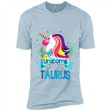 Unicorns are born in Taurus Birthday Rainbow Gift Ladies Custom
