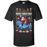 Ugly Christmas Santa Riding Dolphin - Shirt
