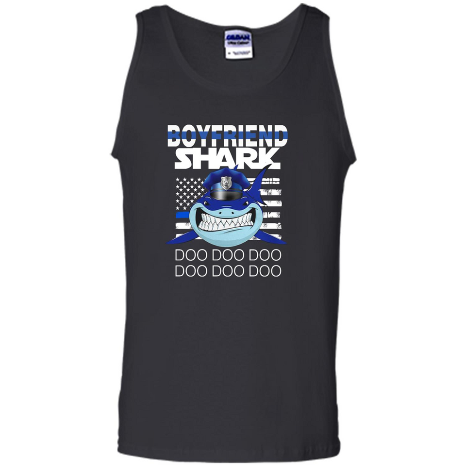Police boyfriend Shark Blue Line Tee
