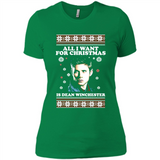 All I want for Christmas is Dean Winchester sweater - Ladies' Boyfriend T-Shirt