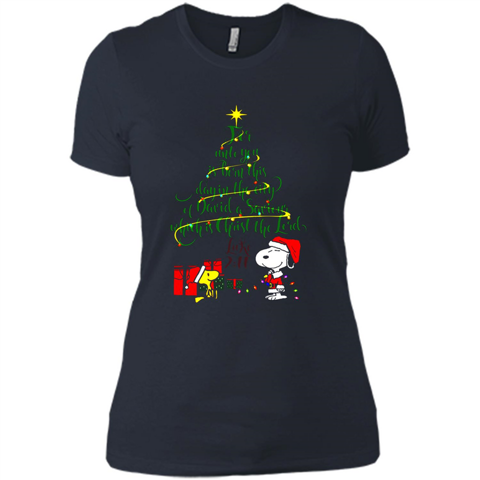 Snoopy Christmas Tree T-Shirt - Ladies' Boyfriend T-Shirt