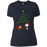 Snoopy Christmas Tree T-Shirt - Ladies' Boyfriend T-Shirt