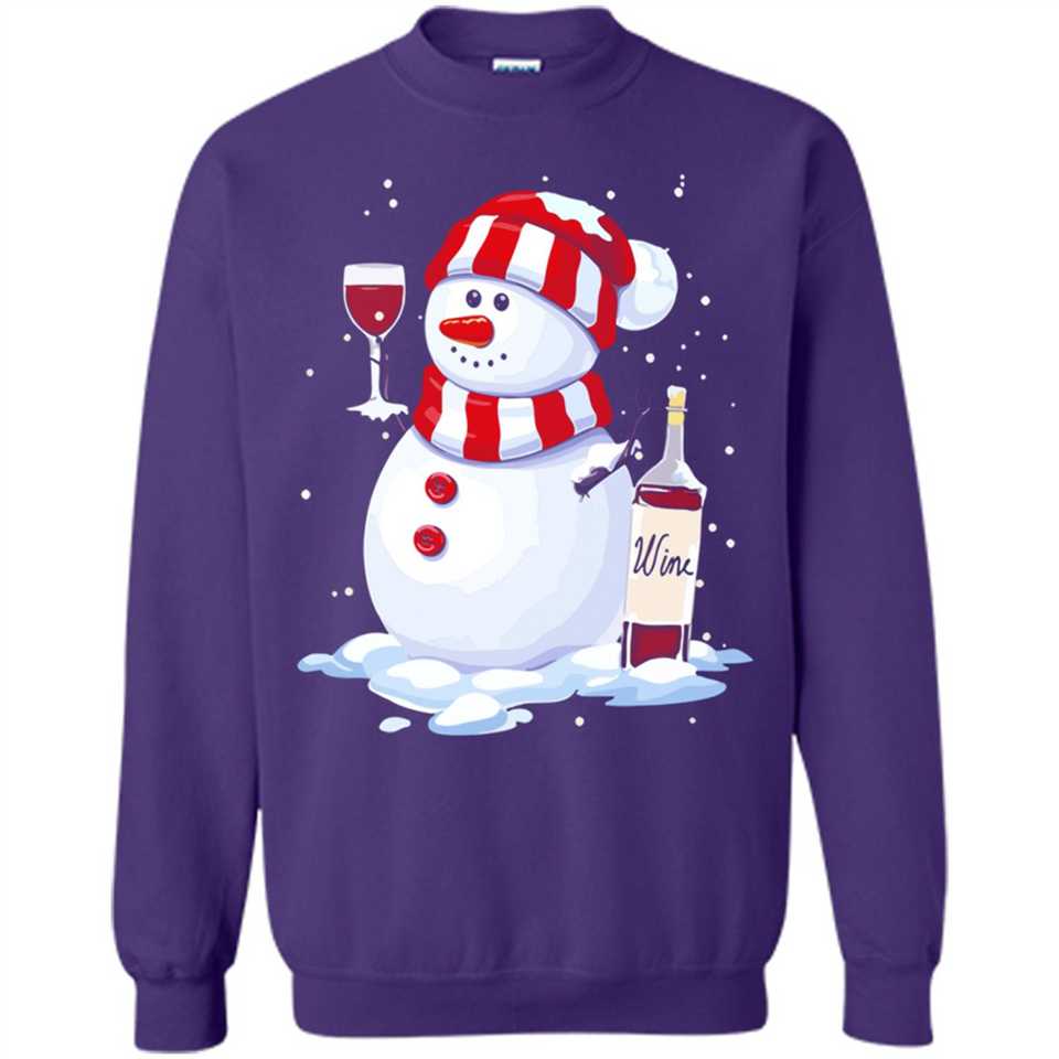 Cute Snowman drink Red Wine Christmas - Sweatshirt