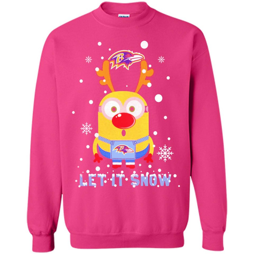Minion Baltimore Ravens Ugly Christmas Sweater Let it Snow - Sweatshirt