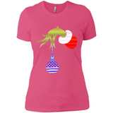 Grinch Holding American Flag ornament Christmas