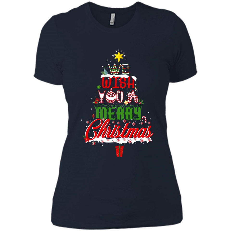 We Wish You A Merry Christmas Funny Pine Gift Sleeve - Ladies' Boyfriend T-Shirt