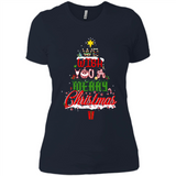 We Wish You A Merry Christmas Funny Pine Gift Sleeve - Ladies' Boyfriend T-Shirt