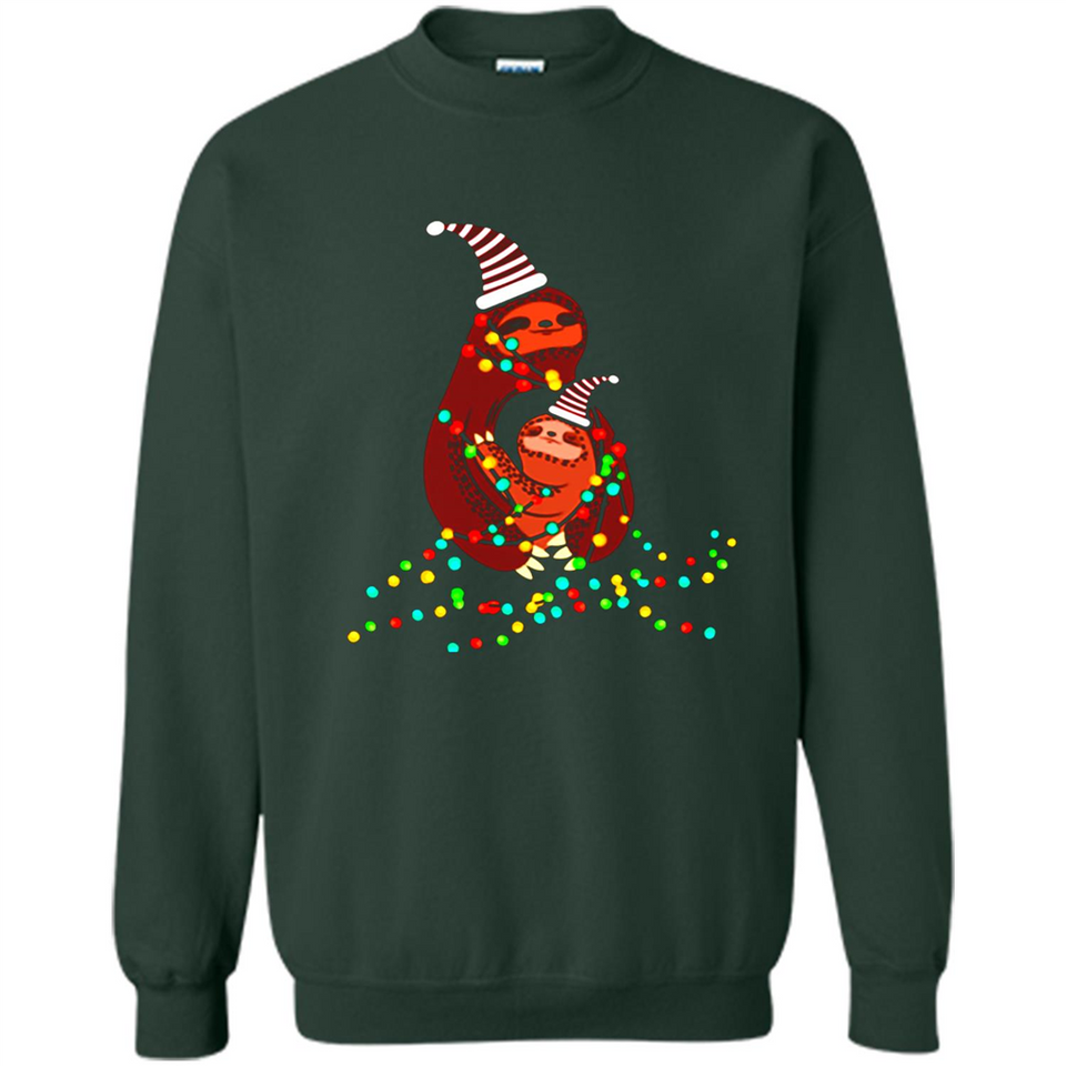 Christmas Lights Sloth Long Sleeve Santa Sloth - Sweatshirt
