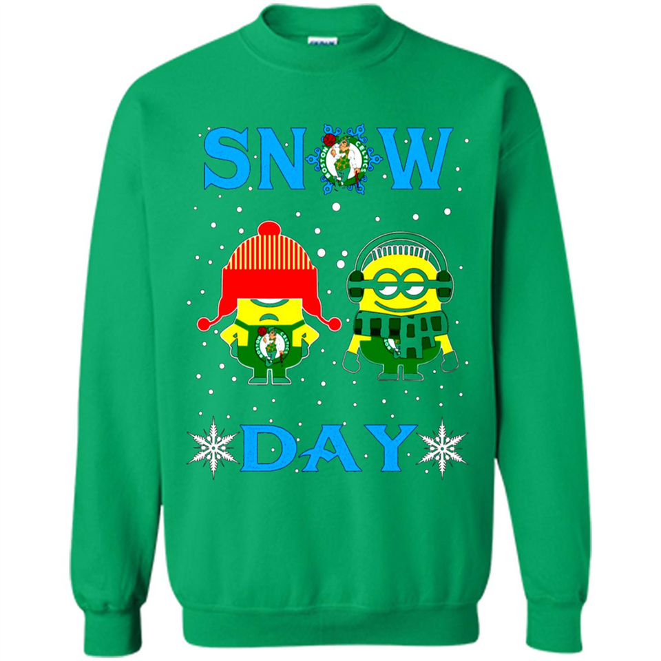 Snow Day Shirt For Boston Celtics Vs Minion Fans pingpong