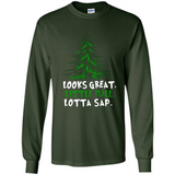 Looks Great Little Full Lotta Sap Funny Christmas Mug PINGPONG - Long Sleeve T-Shirt