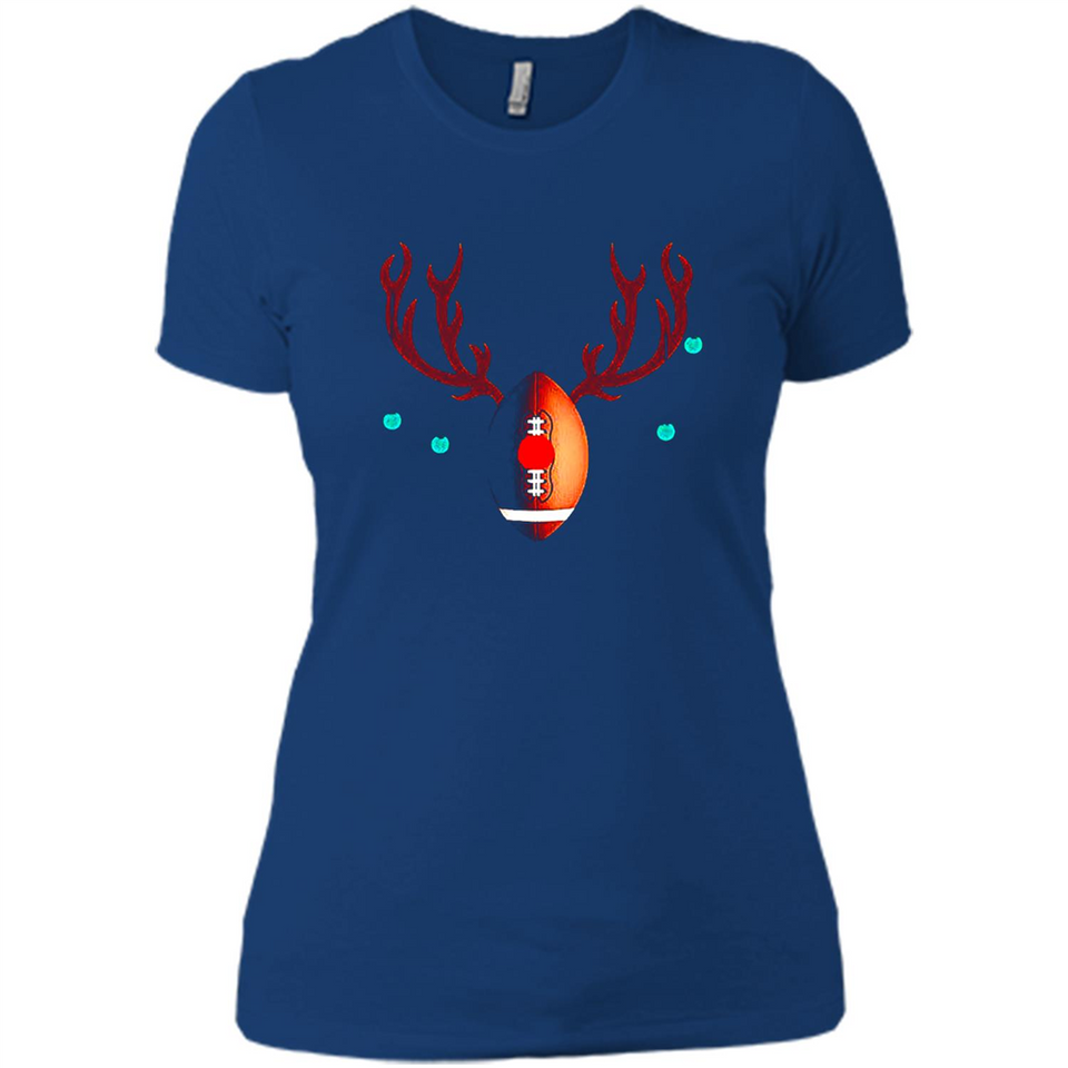 Football Christmas Shirt Reindeer Christmas Football Funny - Ladies' Boyfriend T-Shirt
