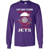 I Just Want To Drink Hot Chocolate & Watch Winnipeg Jets Ugly Christmas Sweater PINGPONG