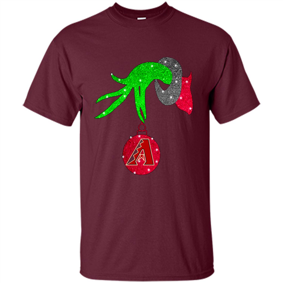 GRINCH HAND HOLDING ARIZONA DIAMONDBACKS GLITTER CHRISTMAS PINGPONG
