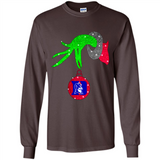 GRINCH HAND HOLDING DUKE BLUE DEVILS GLITTER CHRISTMAS PINGPONG