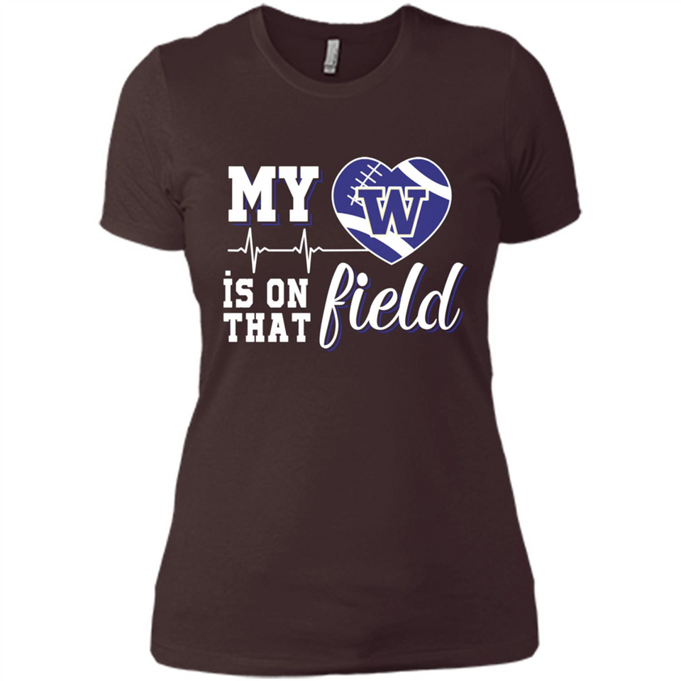 Washington Huskies Football My Heart is on that Field - Ladies' Boyfriend T-Shirt