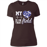 Washington Huskies Football My Heart is on that Field - Ladies' Boyfriend T-Shirt