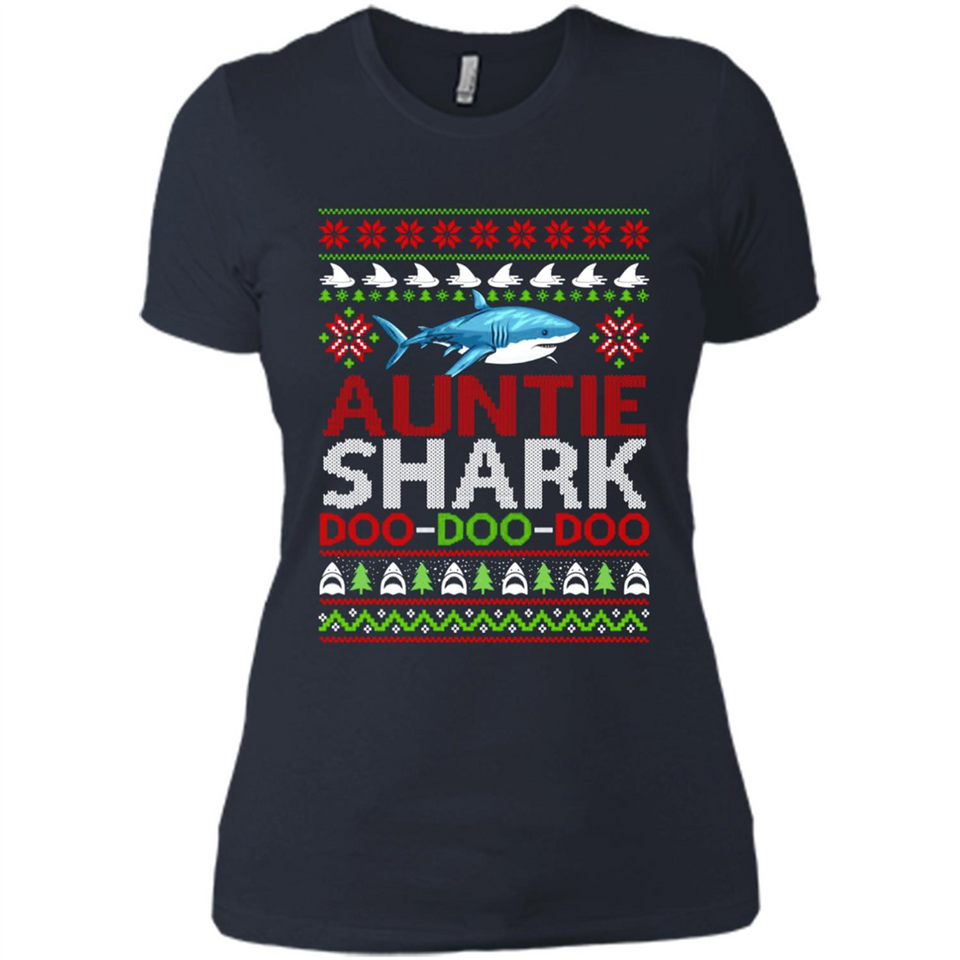 Auntie shark Doo Doo Doo Christmas - Ladies' Boyfriend T-Shirt
