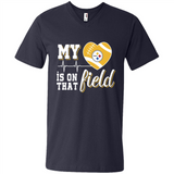 Pittsburgh Steelers Football My Heart is on that Field - Men's V-Neck