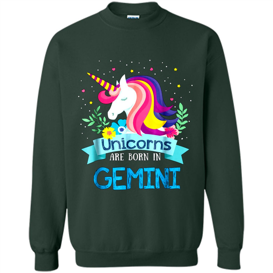 Unicorns are born in Gemini Birthday Rainbow Gift Custom Ultra Cotton
