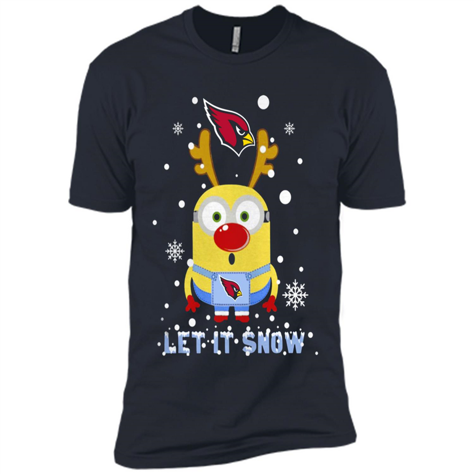 Minion Arizona Cardinals Ugly Christmas Sweater Let it Snow - Premium Short Sleeve T-Shirt