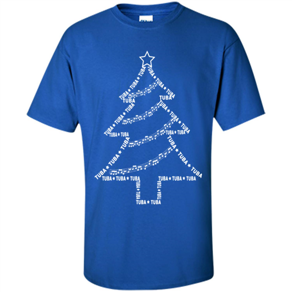 Tuba Text Christmas Tree Musical Instrument Holiday 1