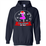 Christmas In July Flamingo Snow Globe Santa Hat - Hoodie