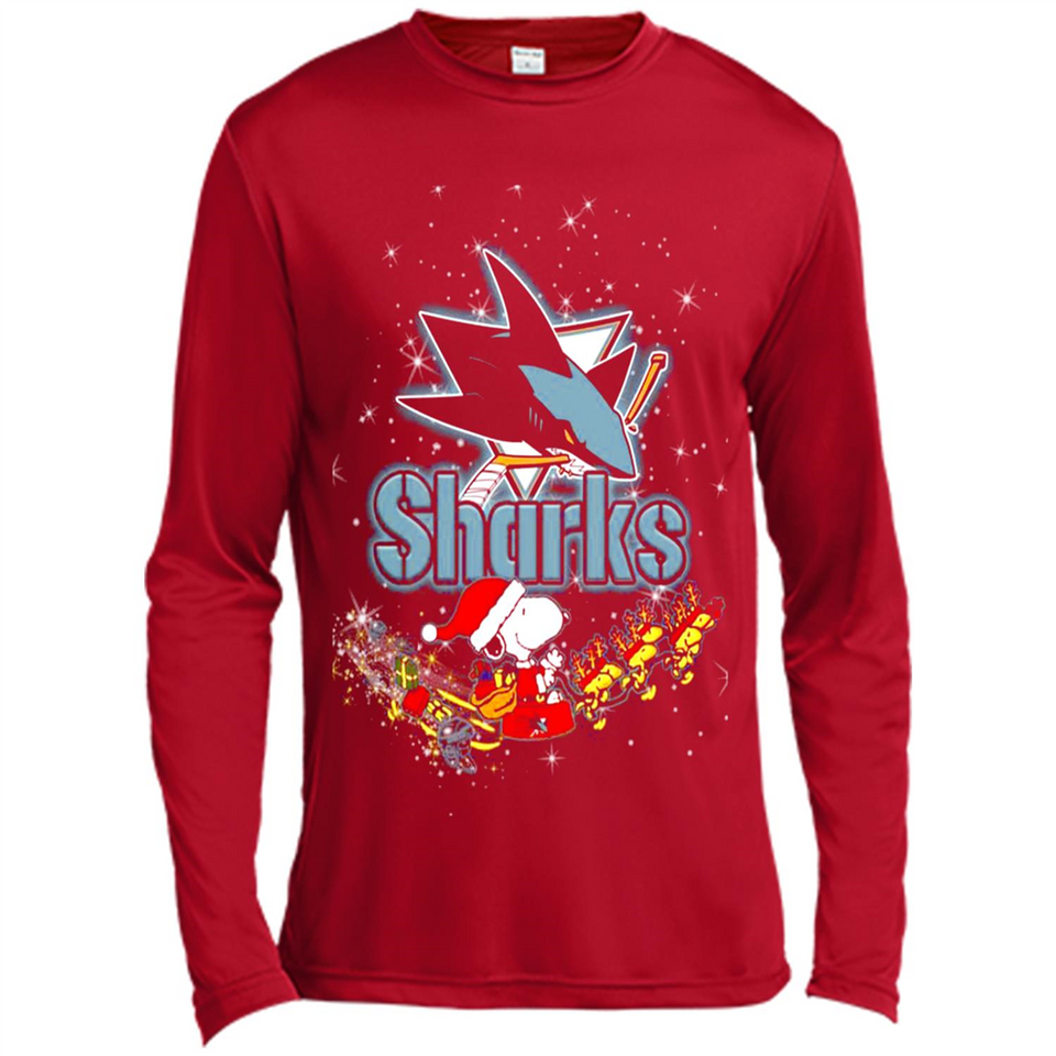 Snoopy Christmas San Jose Sharks - Canvas Long Sleeve T-Shirt