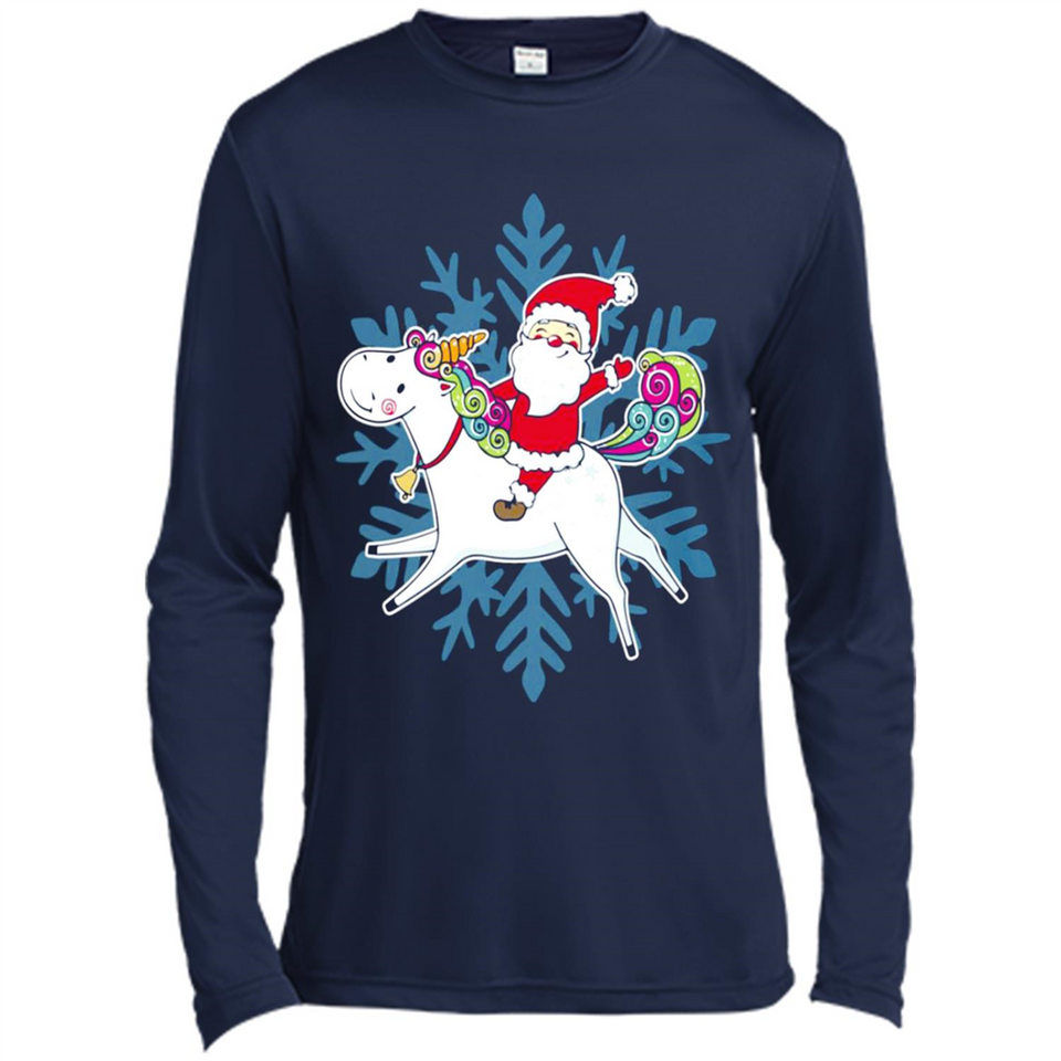 Unicorn And Santa Christmas 1 - Canvas Long Sleeve T-Shirt
