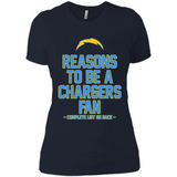 Reasons to be a Los Angeles Chargers Fan Complete List on Back - Ladies' Boyfriend T-Shirt