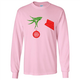Funny Grinch Hand holding Firefighter ornament Christmas Sporty T-Shirt - Long Sleeve T-Shirt