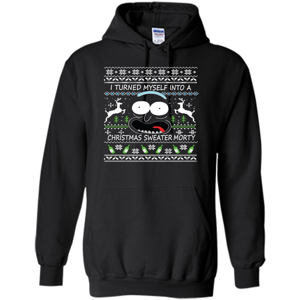 RICK AND MORTY-I TURNED MYSELF INTO A CHRISTMAS SWEATER MORTY UGLY XMAS SWEATER
