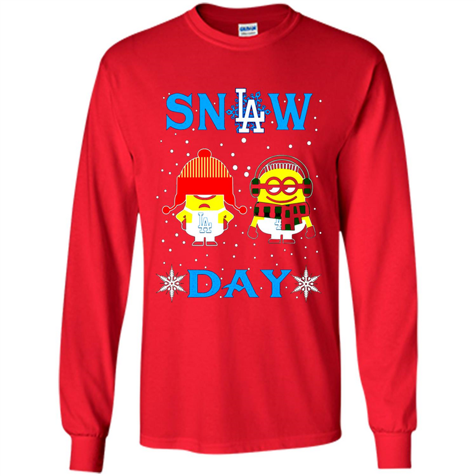 Snow Day Shirt For Los Angeles Dodgers Vs Minion Fans pingpong