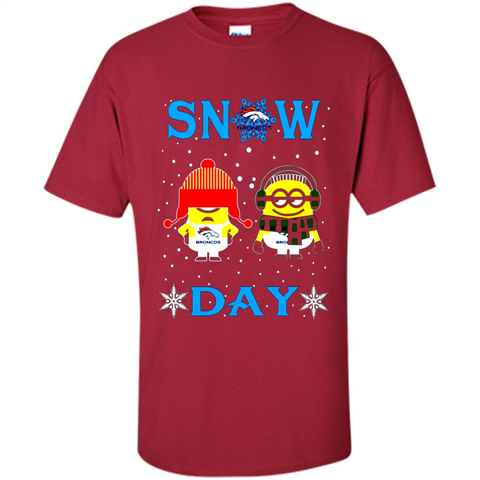 Snow Day Shirt For Denver Broncos Vs Minion Fans pingpong
