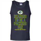 Reasons to be a Green Bay Packers Fan Complete List on Back - Tank Top
