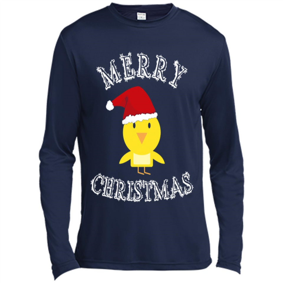 Bird Santa Merry Christmas T-Shirt - Birds Watchers Xmas - Canvas Long Sleeve T-Shirt