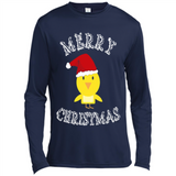 Bird Santa Merry Christmas T-Shirt - Birds Watchers Xmas - Canvas Long Sleeve T-Shirt