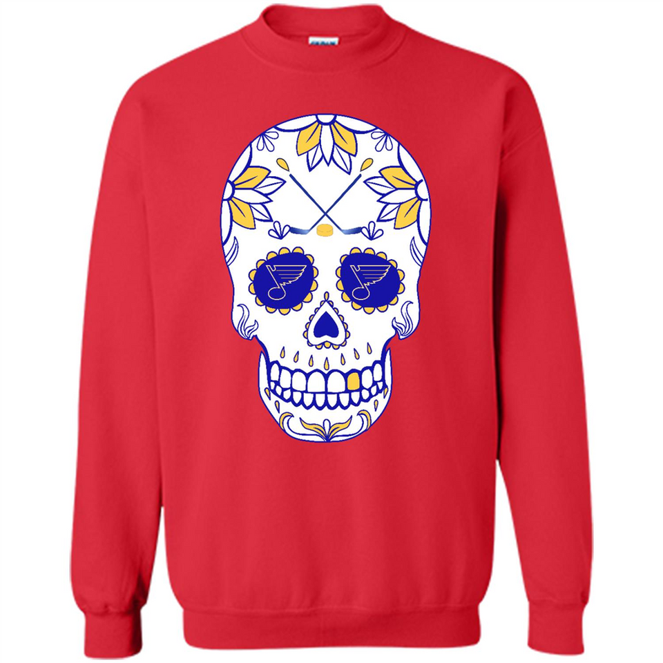 St. Louis Blues Hockey Sugar Skull Day of the Dead