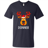 Donner Reindeer Santa Claus Funny Xmas Holiday T-Shirt - Men's V-Neck