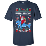 Ugly Christmas Santa Riding Dolphin - Shirt